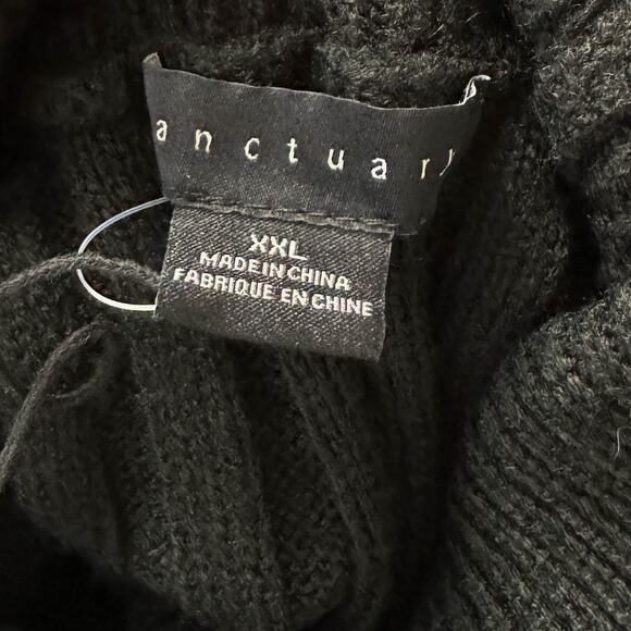 Sanctuary Ribbed Knit Turtleneck Tunic Chunky Sweater Black Cozy Fall sz XXL NWT - Picture 7 of 10